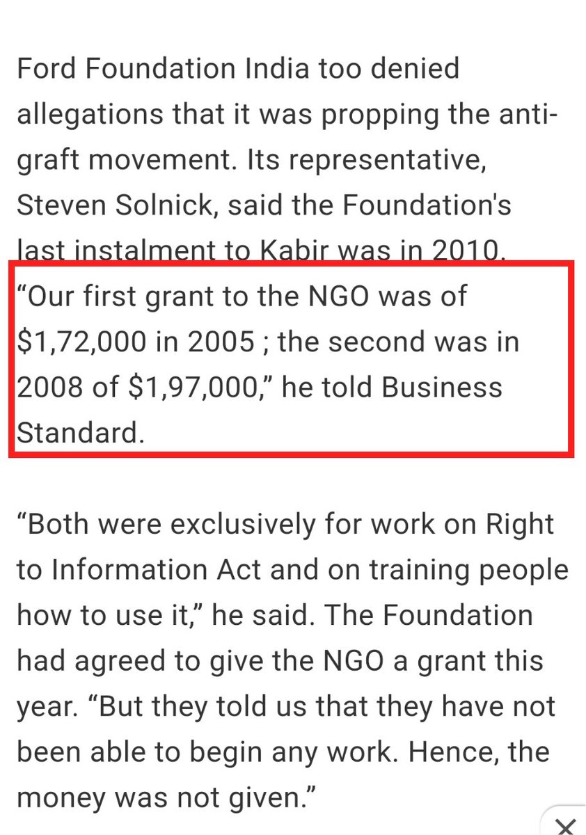 Philanthropist institutes like Ford Foundation & Rockefeller Foundation are often the tools used by CIA to transfer funds to the trouble makers in that particular country.In Kejriwal's case it was Ford Foundation which accepted that they were funding NGO's run by Kejriwal.