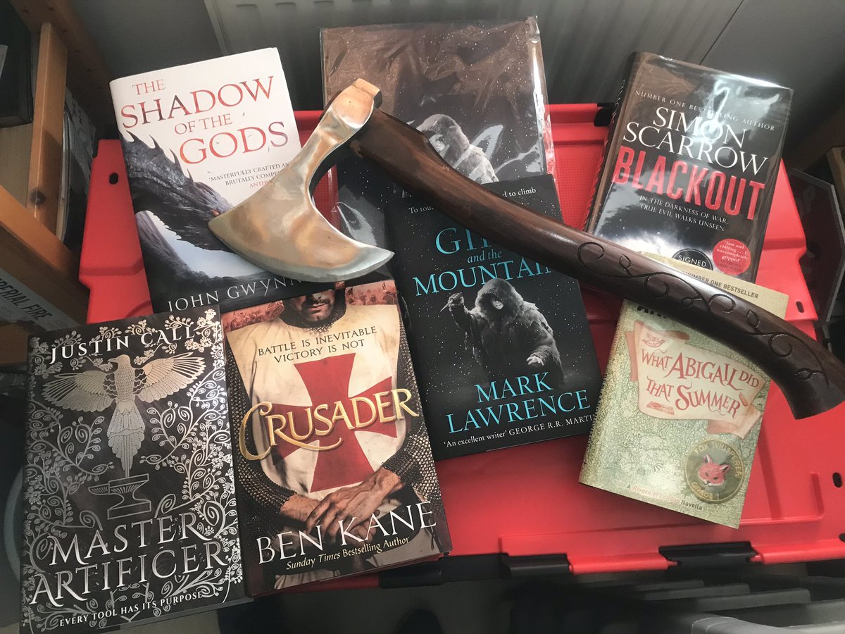 Carved out a nice little book Haul this week.. shadow of the gods by <a href="/JohnGwynne_/">John Gwynne</a> , Girl and the Mountain by <a href="/Mark__Lawrence/">Mark Lawrence</a> blackout by @SimonScarrow , Crusader by <a href="/BenKaneAuthor/">Ben Kane</a> all books that are potential top 10 titles for the year .. I need to read the other 2 😬