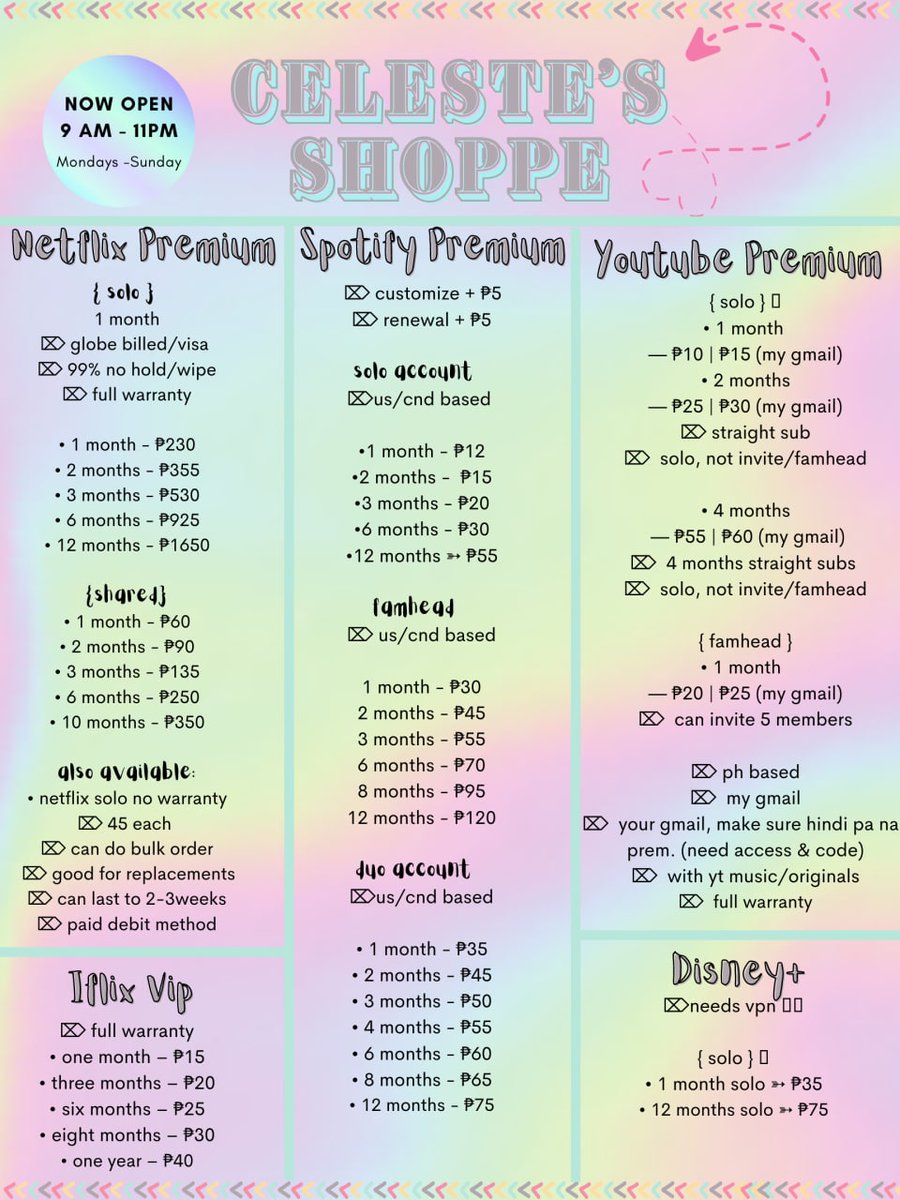 yobambi07's tweet photo. ꒰ welcome to celeste's shoppe ꒱˖♡
⌦ old: bambisprems
⌦ educational premiums, entertainment premiums, game credits, movies series &amp; more!
⌦ with over 700+ vouches on telegram! 
⌦ more active on telegram kindly visit my shop: https://t.co/1Ecn5mzhqs
⌦ has giveaways on tg!🤍 https://t.co/AC1QfdWf2N