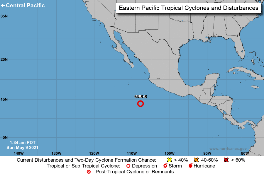 Xy5Z89's tweet photo. 🇲🇽#Mexico #TropicalDepression #One_e

The National Weather Service (NWS) has issued a tropical cyclone forecast for May 9, 2021, 09:00:00 GMT. Tropical Depression One-e is located in the eastern Pacific Ocean, with maximum sustained winds of 56 km/h (35 mph) and https://t.co/anqu5xkcaN