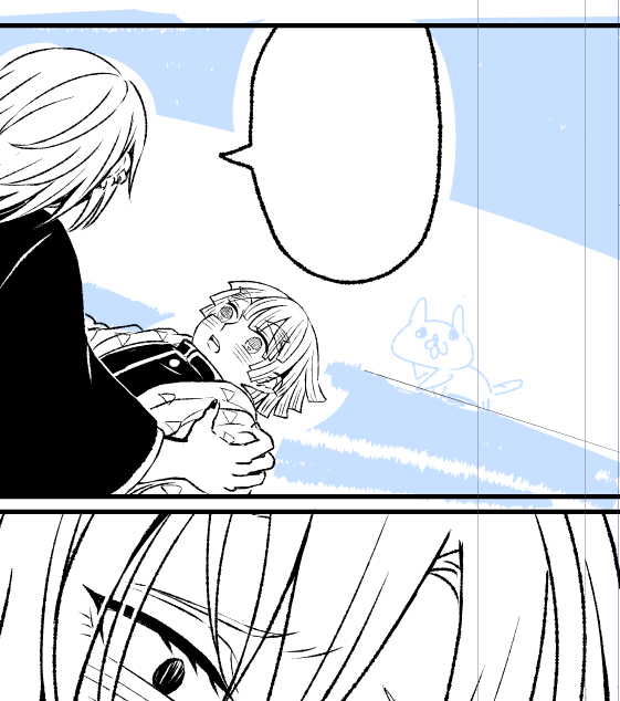 あと、背景が描けなくて、直前までネコチャンいたのも載せてたっけ…? 直前で描き直したけど、ずっとネコチャンいました このシーン 
