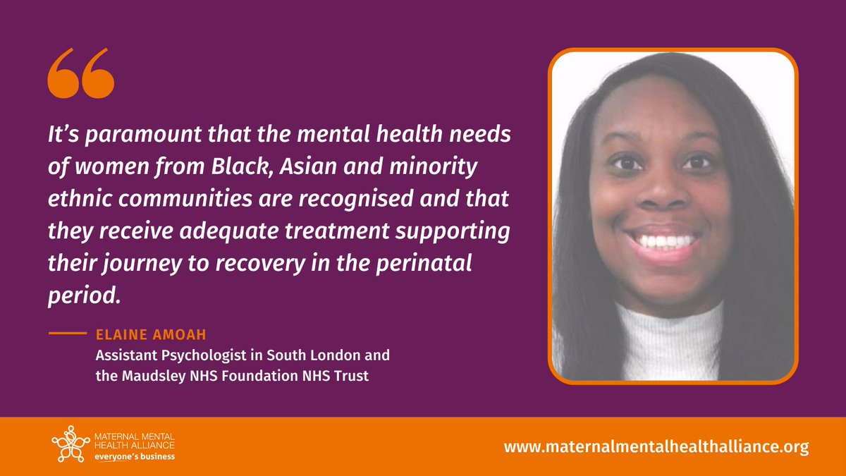 As Maternal Mental Health Awareness Week draws to a close, Elaine Amoah shares her research highlighting inequalities in accessing perinatal MH services for Black, Asian and minority ethnic women: ow.ly/xY1a50EHTQo #EveryonesBusiness #JourneysToRecovery #maternalMHmatters