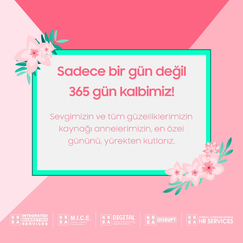 KREA_Disrupt's tweet photo. Tüm annelerimizin Anneler Günü'nü yürekten kutlarız. Happy Mother's Day! #annelergünü #mothersday #mothersday2021 #kreadisrupt https://t.co/ZxzOzxzZUO