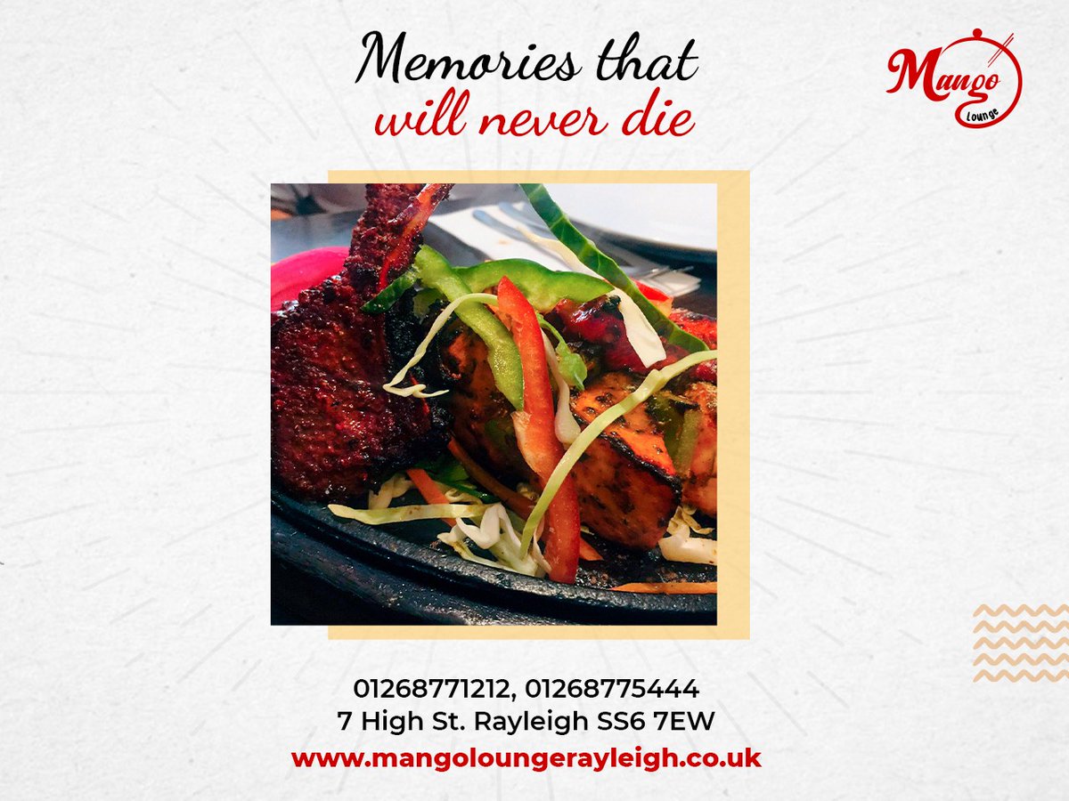 LoungeMango's tweet photo. There are memories that will never die. Some of which, you will make with Mango Lounge.
Place your order now and celebrate the weekend. 🥳

#mangolounge #rayleigh #rayleighrestaurant #essex #foodies #foodie #indianfood #indianrestaurant #unitedkingdom https://t.co/pcdsVdPuxq