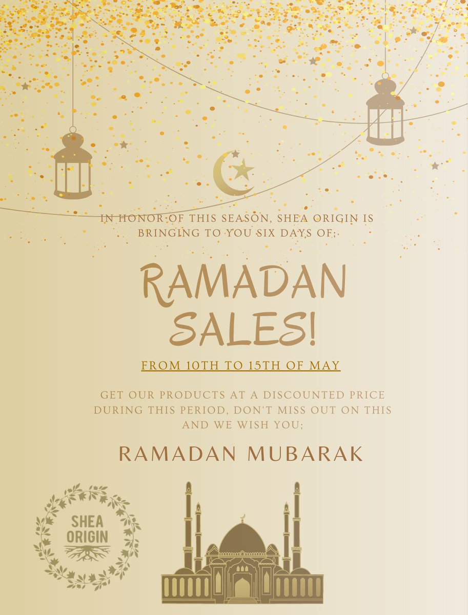 SheaOrigin's tweet image. We're bringing to you six days of Ramadan Sales! Don't miss out on this.✨💃🏽
Shop @ sheaorigin.com or send a DM.