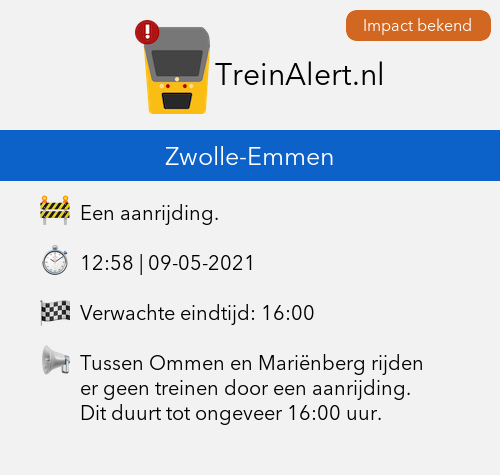 Melding aanrijding Mariënberg