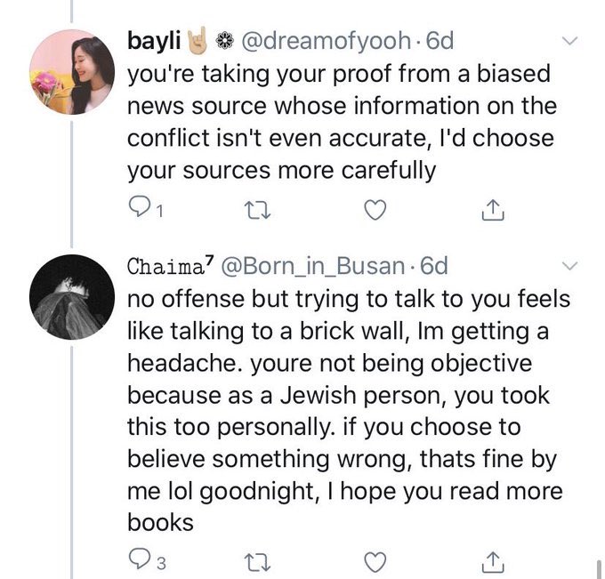 apparently Arabs and Muslims r “living and thriving” in israel yall! i lived in my own country and i couldnt know peace bc of israel’s attacks.“anti zionism is a form of anti semitism” no, ur just silencing us & Palestiniansabracadami: *Inserts zionist data* YOU are biased!