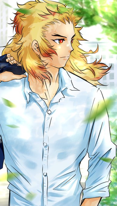 Maria @本垢さんがTwitterに投稿した煉獄杏寿郎(鬼滅の刃)のイラスト。