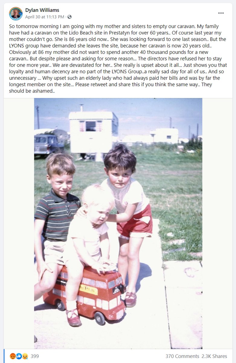 RogerSmolski's tweet photo. Please retweet this to help an 86-year-old lady who is being cruelly treated by a shit company called Lyons Holiday Parks @LyonsParks
https://t.co/GLb9A2B6M5 https://t.co/zSOutIo2qL