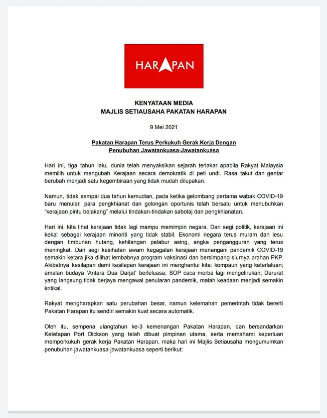 Bfm News On Twitter Pakatan Harapan Has Announced Nine Committees Featuring Political Leaders From Its Three Remaining Component Parties To Address Issues Of The Day Ph Says The Committees Were Formed Due