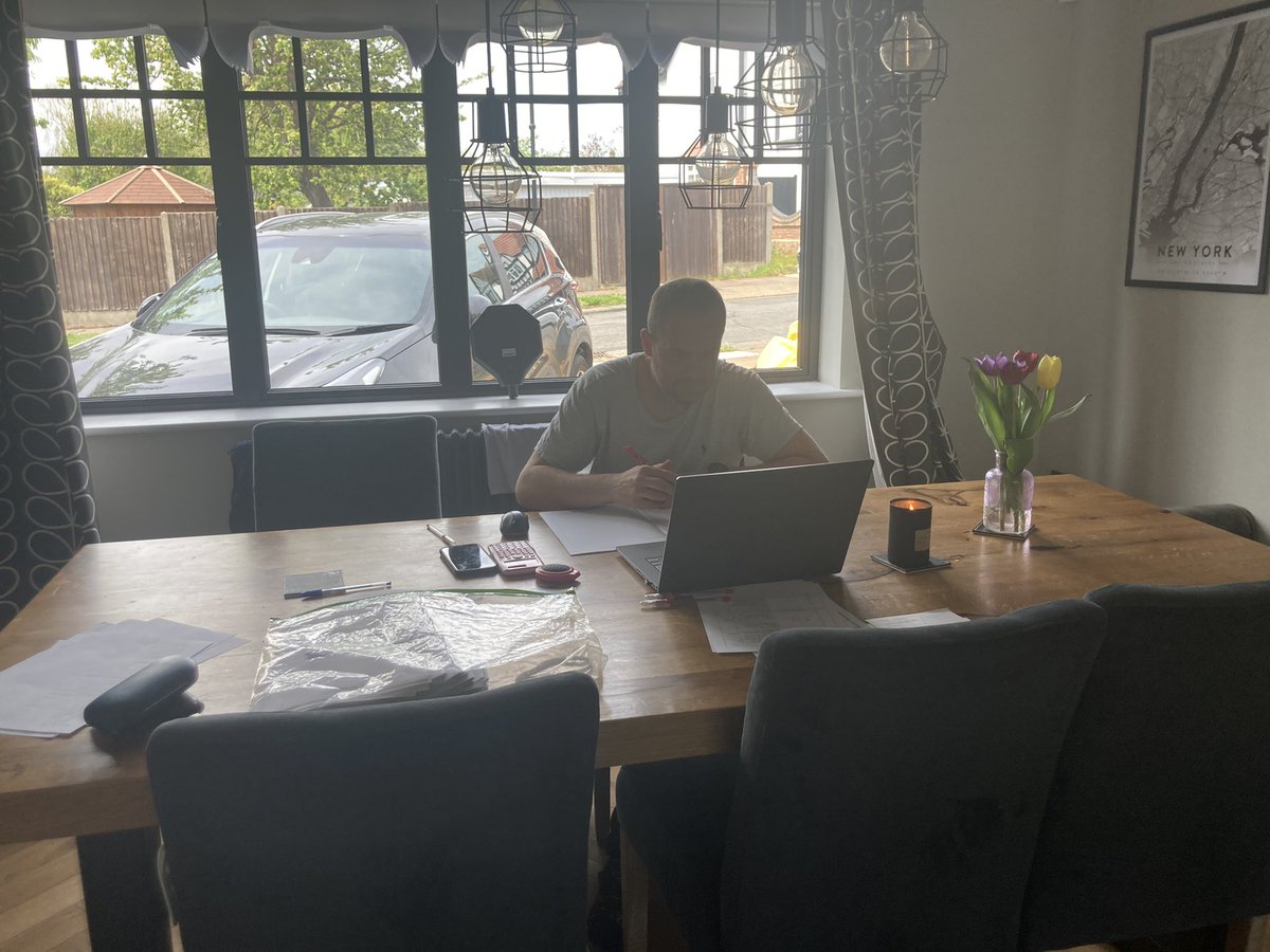 This is what it looks like when the Government  decide that teachers should assess pupils this year to assign their grades- my husband has been like this since 8am yesterday morning ..... the next months weekends and long midweek nights will look exactly like this