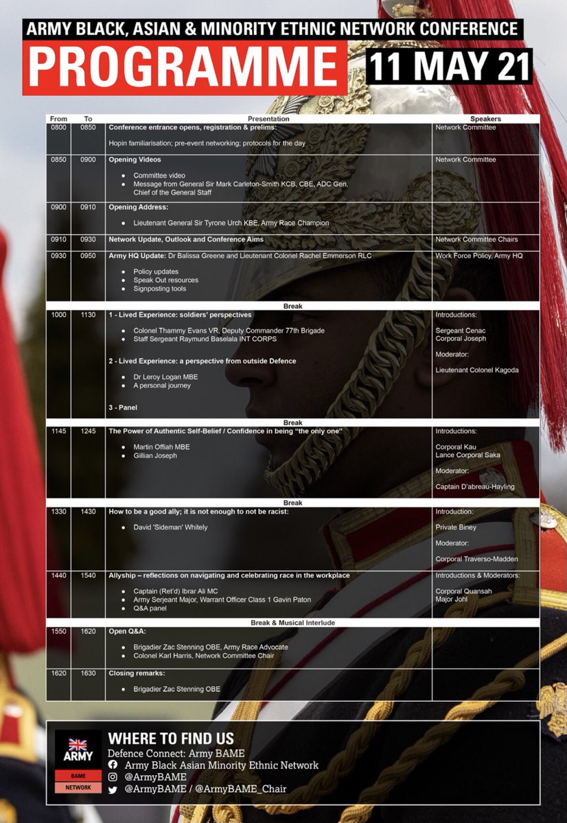 Prog’s locked in 👏🏽. Looking fwd to learning from others to ID how to accelerate progress. Nearly 900 signed up already. Plenty of space for Defence colleagues, veterans + allies in public, private + charity sectors to join us.
forms.office.com/Pages/Response…