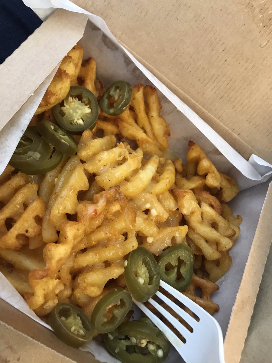 offdutyltd's tweet photo. @leonrestaurants bought these at London Bridge station, supposed to be cheesy loaded fries? Can you see any cheese? I can’t??? Absolute joke https://t.co/mJSucRS9yZ