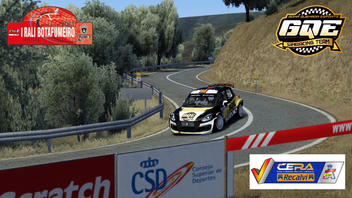 #CERAVirtual || 🚥 RALLY DAY🚥

Hoy tenemos la 2ª prueba del <a href="/CERAVirtual/">CERA Recalvi Virtual</a> en el Rally de Botafumeiro organizado por <a href="/SIMRALLY_es/">SIMRALLY</a> con el Suzuki Swift R4LLY S donde intentaremos entrar en los puntos. 

EN DIRECTO a las 16:30h 🇪🇸 en twitch.tv/gomaquemadatve…

#QuemandoRueda 💪🍿