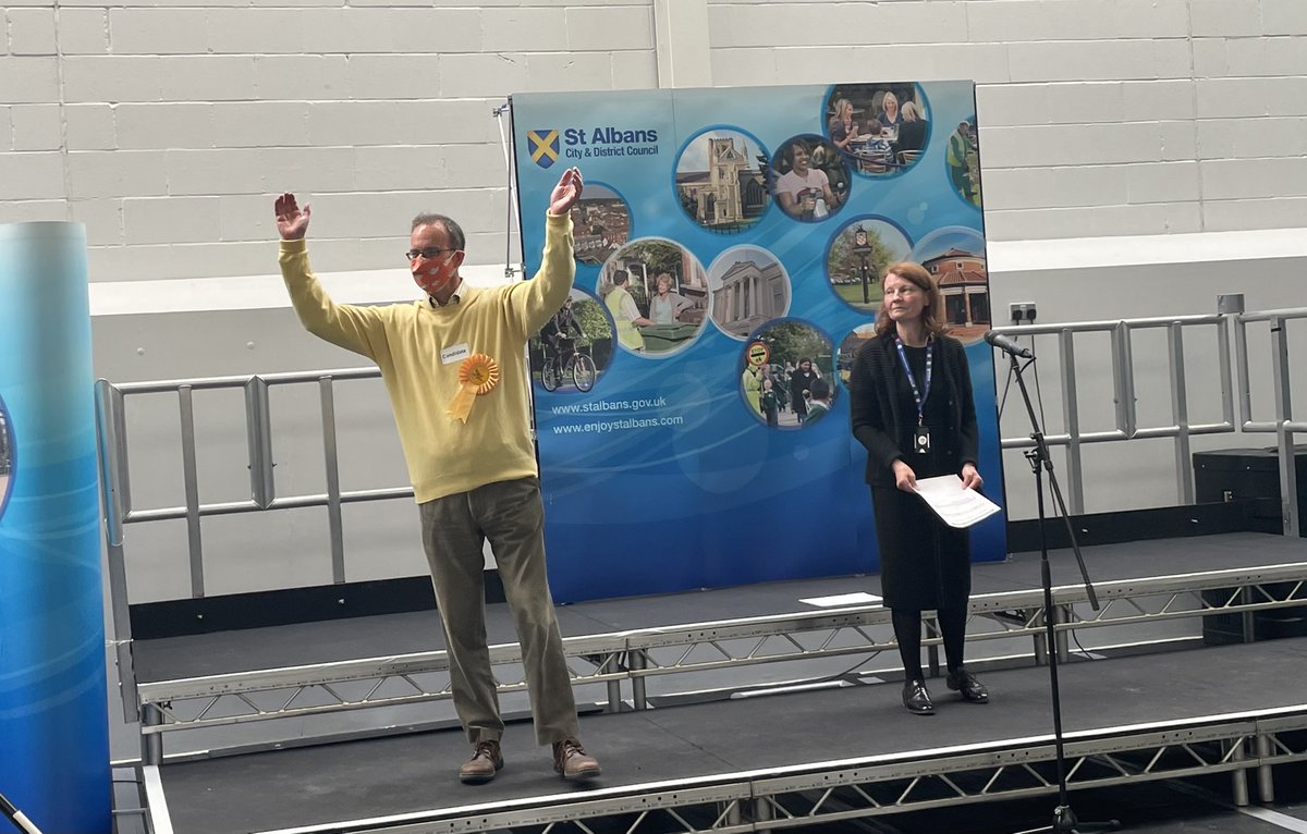 StAlbansLDs's tweet image. Mark Pedroz celebrating his win in Ashley ward 🙌 - well done Mark!🔶