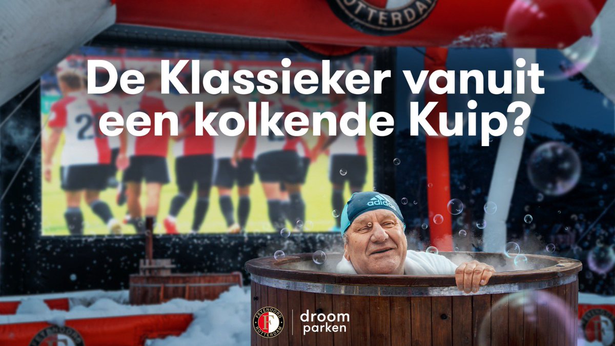 Nog een klein uur tot de aftrap van de klassieker! ⚽️ <a href="/Feyenoord/">Feyenoord Rotterdam</a> supporters beleven vandaag op DroomPark de Zanding toch de klassieker vanuit een eigen kuip. #feyaja