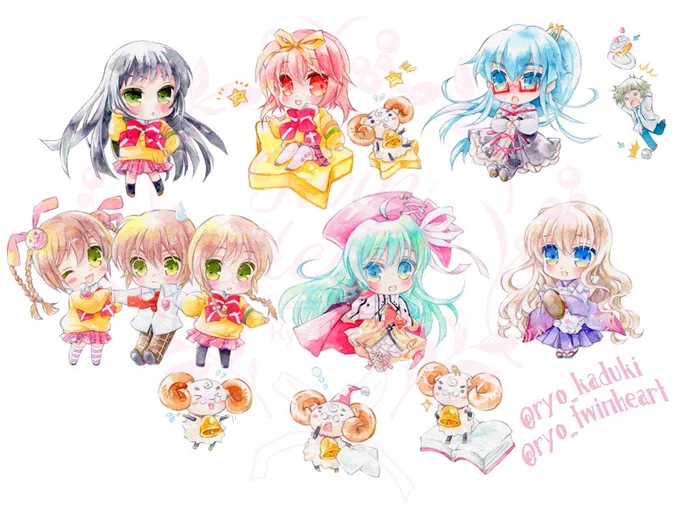 市川珠輝さんの「ななついろ★ドロップス15周年記念誌」寄稿イラストをアップしていきますよー!

その4️⃣(ラスト)
🌸今回描いた全キャラ!

記念誌の最新情報➡︎
https://t.co/HNo2kNILsl
本日23時頃まで予約受付中✨
(決済方法ご注意を!)

#ななついろドロップス 
