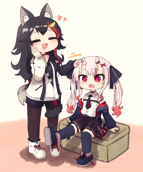 お嬢の新衣装ミオちゃんに靴紐結んでもらってそう
#百鬼絵巻 
#みおーん絵 