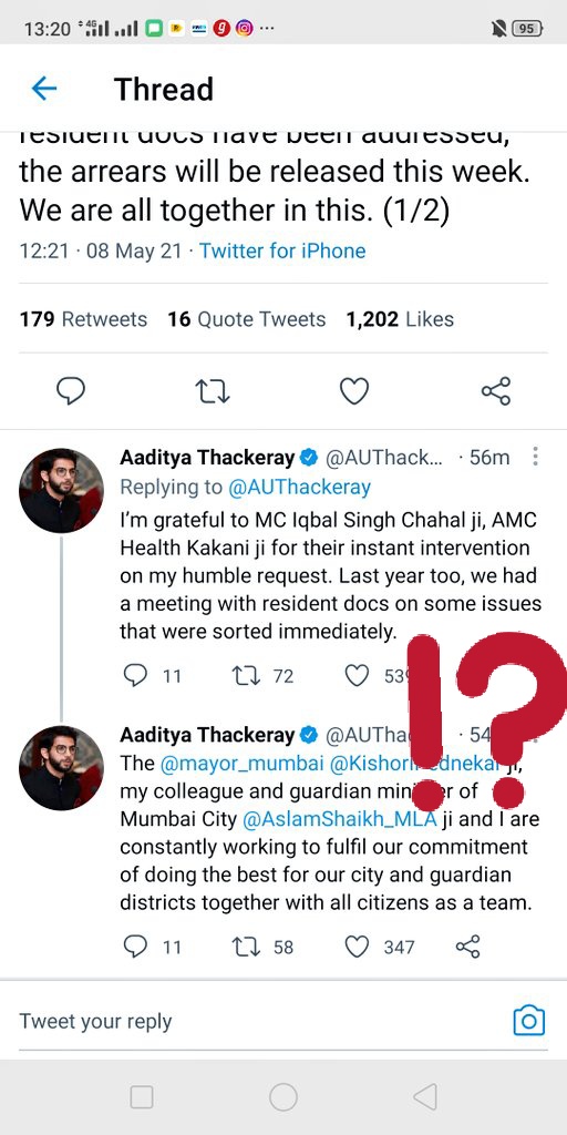 deepakmundhe's tweet photo. We acknowledge @AUThackeray Ji's intervention &amp; order to release arrears.This is just 1 issue from last year that's mentioned in your tweet as 'sorted' but never got implemented
No relief #Fees #HostelCondition #StipendTax @mybmc @RupsaChak @DoctorsKem @sionmard @NairMARD https://t.co/nrRW0s8icv