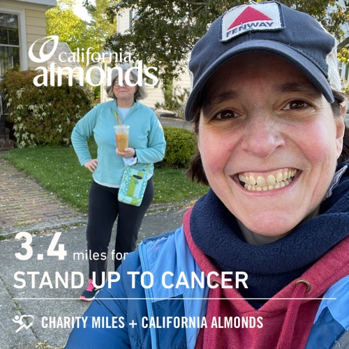 MAWheelah's tweet photo. 3.4 @CharityMiles @SU2C sponsor by @almonds! #intrainingforLife #timeonfeet #ultratraining #ADUtraining #odc #dancingon https://t.co/bUQTilLfoq