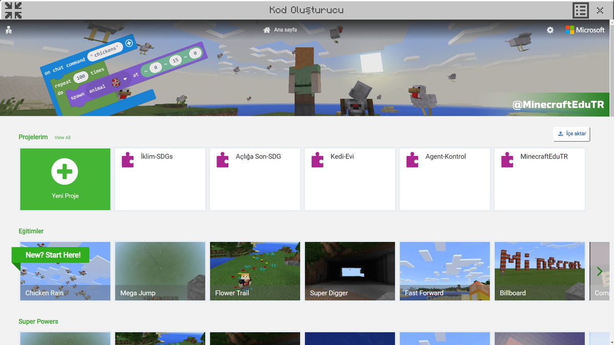 minecraftedutr's tweet photo. 💻#MinecraftEDU'da kodlama yapabilmek için oyun içerisinde "C" tuşuna basarak #MakeCode aracına geçiş yapabilirsiniz.

🔎Sayfadaki örnek projeleri inceleyebilir, yeni proje oluşturup çalışmaya başlayabilirsiniz.

#MinecraftEduTR #PlayCraftLearn #MicrosoftTR #MicrosoftEDU #STEM https://t.co/QzjvKBey6r