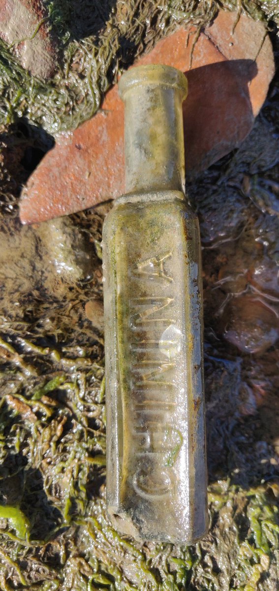 I've found a curious bottle in the Medway mud embossed with 'Chinina Voltiana'. Has anyone heard of such a concoction? Thank you! #mudlarking #mudlark #SundayThoughts #rivermedway