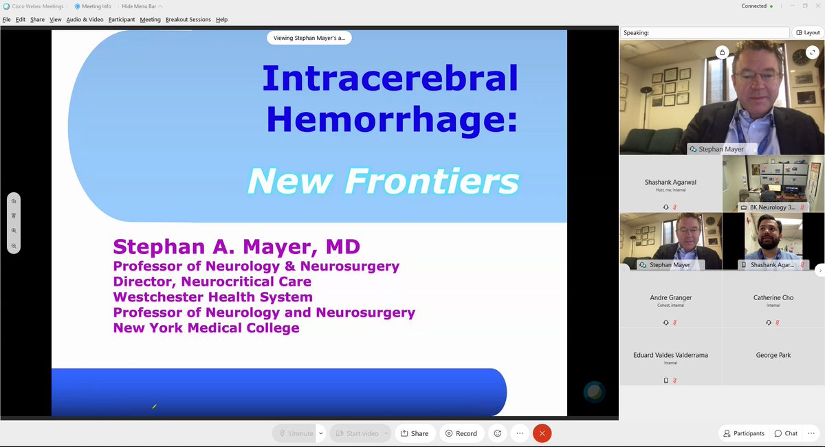 NYUneurologyres's tweet photo. Thanks to @stephanamayer for a wonderful #GrandRounds presentation @NYUneurologyres @NYULangoneBK on the future of #IntracranialHemorrhage management #FASTtrial #MedEd #neurotwitter @neurocritical https://t.co/cPc7pefXJ0