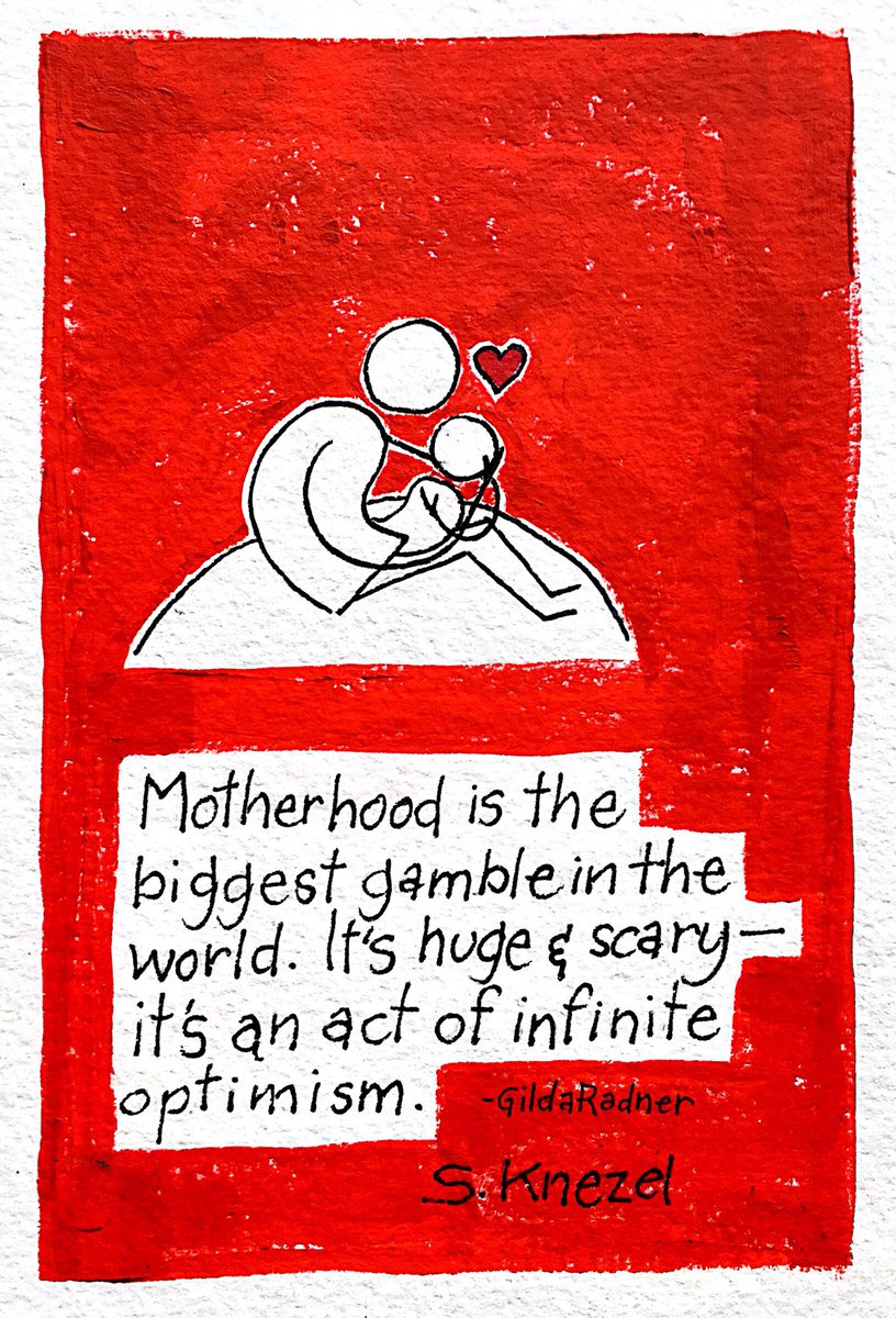 sherrillknezel's tweet photo. Motherhood is the biggest gamble in the world. It’s huge and scary—it’s an act of infinite optimism. -Gilda Radner.      
#dailydrawing #meaningfulmarks #drawingisthinking #happymothersday #GildaRadner #infiniteoptimism https://t.co/EKCIX1BReR