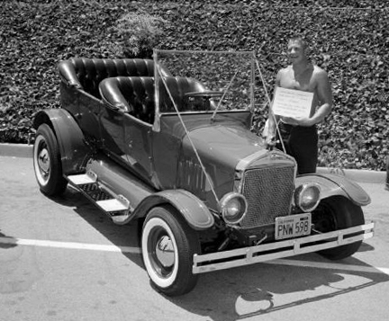 But the car ID stickler in me is compelled to note Mom is NOT a 1928 Porter; she is a 1923 Ford Model T touring, originally built as a 283 Chevy powered hot rod by my late great pal Norm Grabowski- who also built the iconic "Kookie T" for 77 Sunset Strip.