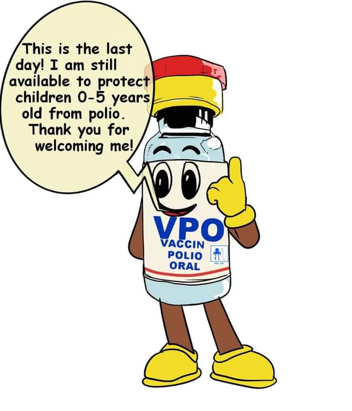 joelpro12's tweet photo. JNV_POLIO
Dernier jour pour recevoir le vaccin contre la polio pour vos enfants chers parents
#PolioFree
#DRSPLJNV2021
#ABCVaccination
#PevCameroun
@pevcameroun
@stevemoukam
@Dr_Adidja_AMANI https://t.co/gT2DXJbmja