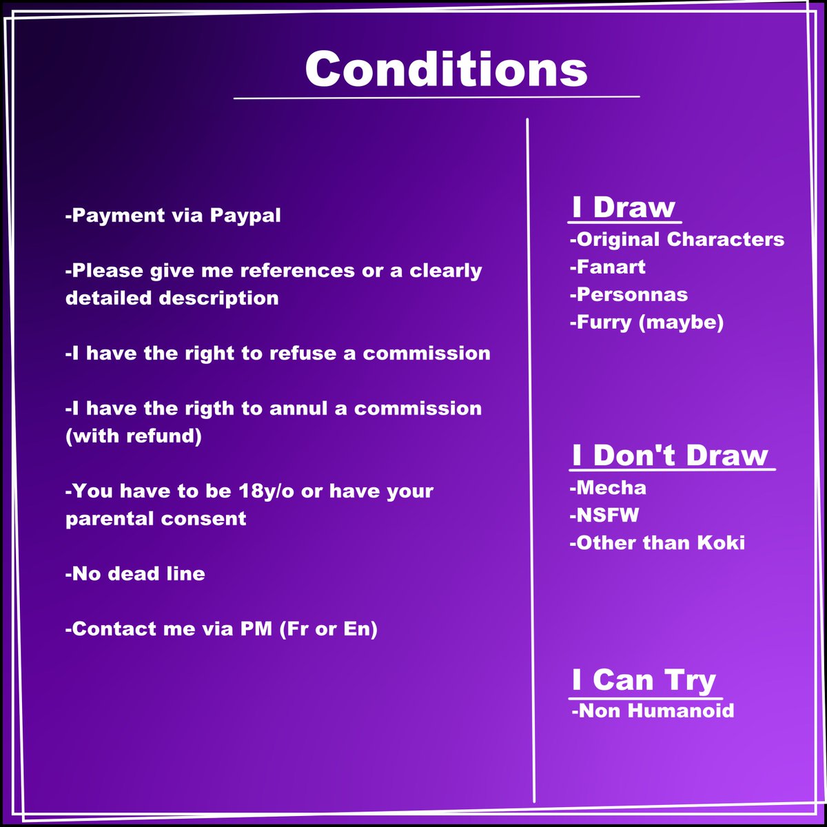 AutreCursaw's tweet photo. J'en avais parlé il y a un moment. Voici ma fiche pour les commission de Koki.

En réponses à ce tweet vous trouverais d'autre exemple de Koki https://t.co/ix6fAbKtF9