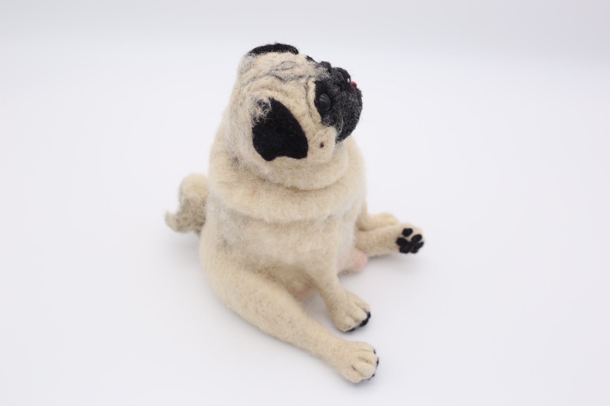 Sold 羊毛フェルト もふもふパグ ぬいぐるみ Genica Com Br