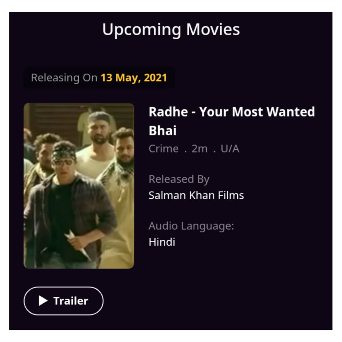 Method 2 - For ₹249 On Zeeplex ZEEPLEX is Available On Both TV & On ZEE5 App & Website, Pehle App/Website Ki Baat Karte HainFans Who Want To Rent  #Radhe On ZeePlex on Mobile/Laptop Have To Wait For 13th May, Bcoz You Can't Rent It In advance as Per  @zeeplexofficial (4/n)