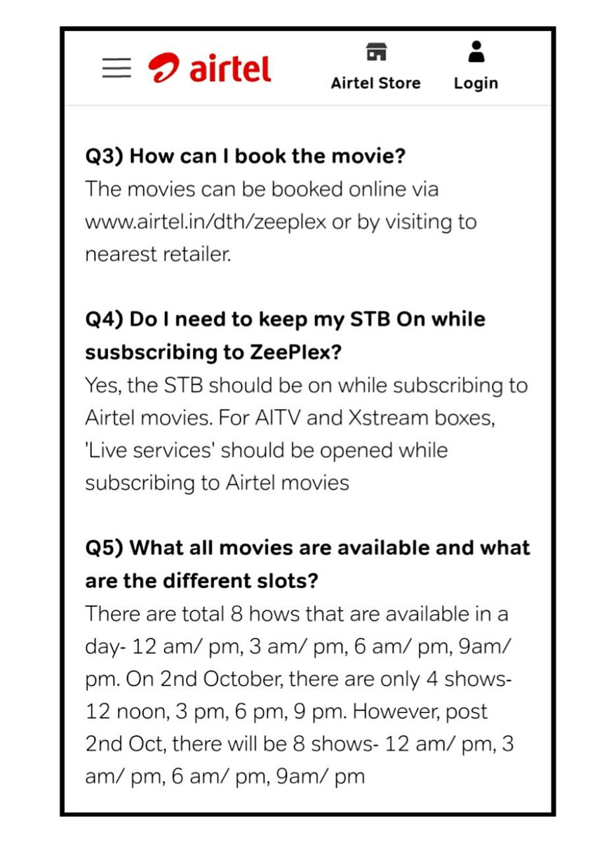 [NO.4] For AIRTEL DTH Subscribers Login Via Your Mobile No. Or Customer ID On  http://www.airtel.in  Visit The DTH Section, Click On ZEEPLEX Then Search For  #Radhe & Then Book Your Timeslot! Then Pay ₹249 as Per Your Convenience!Read Through Pic2 and Pic3 (12/n)