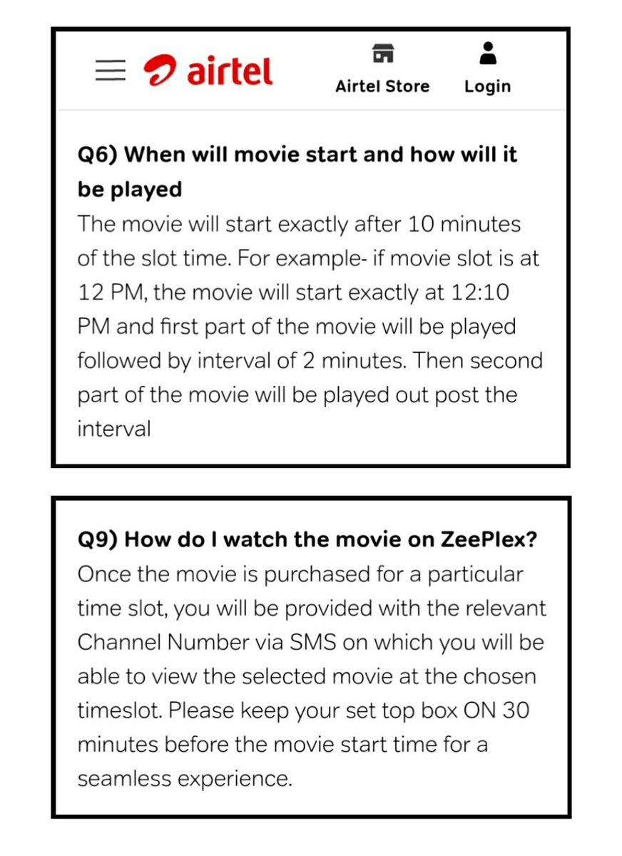 [NO.4] For AIRTEL DTH Subscribers Login Via Your Mobile No. Or Customer ID On  http://www.airtel.in  Visit The DTH Section, Click On ZEEPLEX Then Search For  #Radhe & Then Book Your Timeslot! Then Pay ₹249 as Per Your Convenience!Read Through Pic2 and Pic3 (12/n)