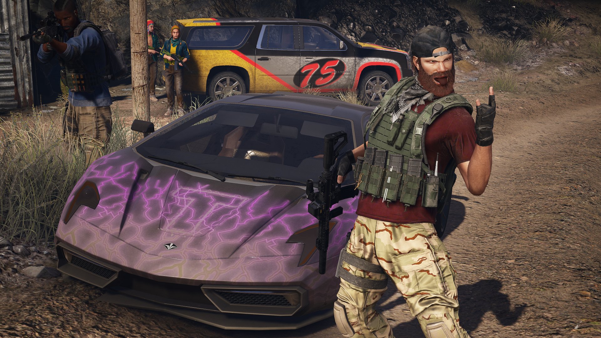 龍村ロア Ghostrecon77 ブレイクポイントのアプデまだかなぁと思いながらワイルドランズ をプレイ ランボルギーニっぽい車を手に入れました 未舗装の田舎道との組み合わせが違和感過ぎる こういうド派手な車 カルテルが所有してそうではある