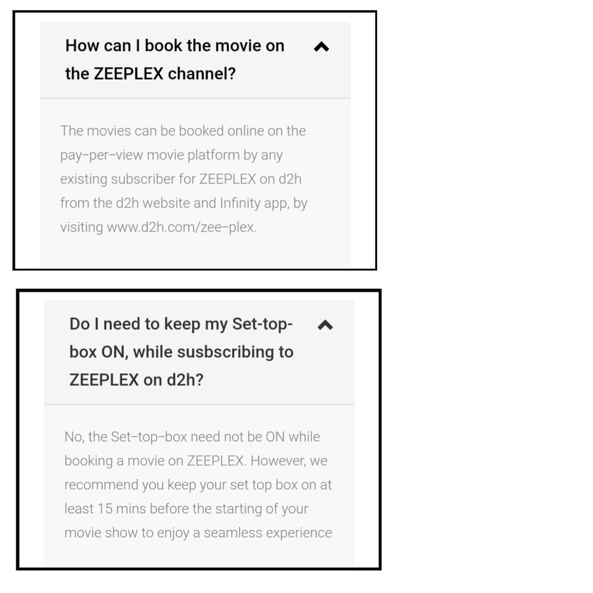  On The HomePage Only D2H Have Zeeplex Offers Like In Pic1.  Click On Book Now and Login With Your Customer ID or Registered Mobile No.! Select The Date and Time Slot In Box Below and Then Pay as Per Your Convenience! Must Read Through Pic3 & 4 Carefully!(9/n)