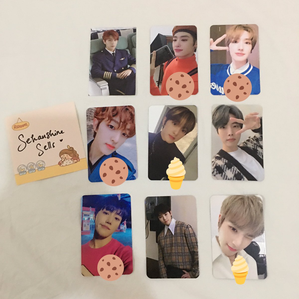 Golden Child Random PCsSungyoon AR - 65PHPMakestar PIU (choose red or blue for Tag) - 70PHPMakestar YES - 120PHP Daeyeol Everline 1 - 140PHPSeungmin PIU Concept A - 140PHP