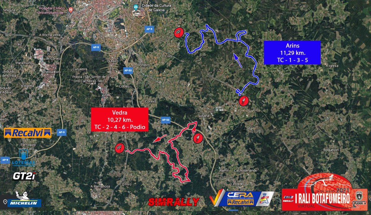 Desvelado el recorrido del Rallye Botafumeiro virtual🚗
en dos horas arranca la prueba del <a href="/CERAVirtual/">CERA Recalvi Virtual</a> 

síguelo en Twitch :  mtr.cool/ehitrtobpd
