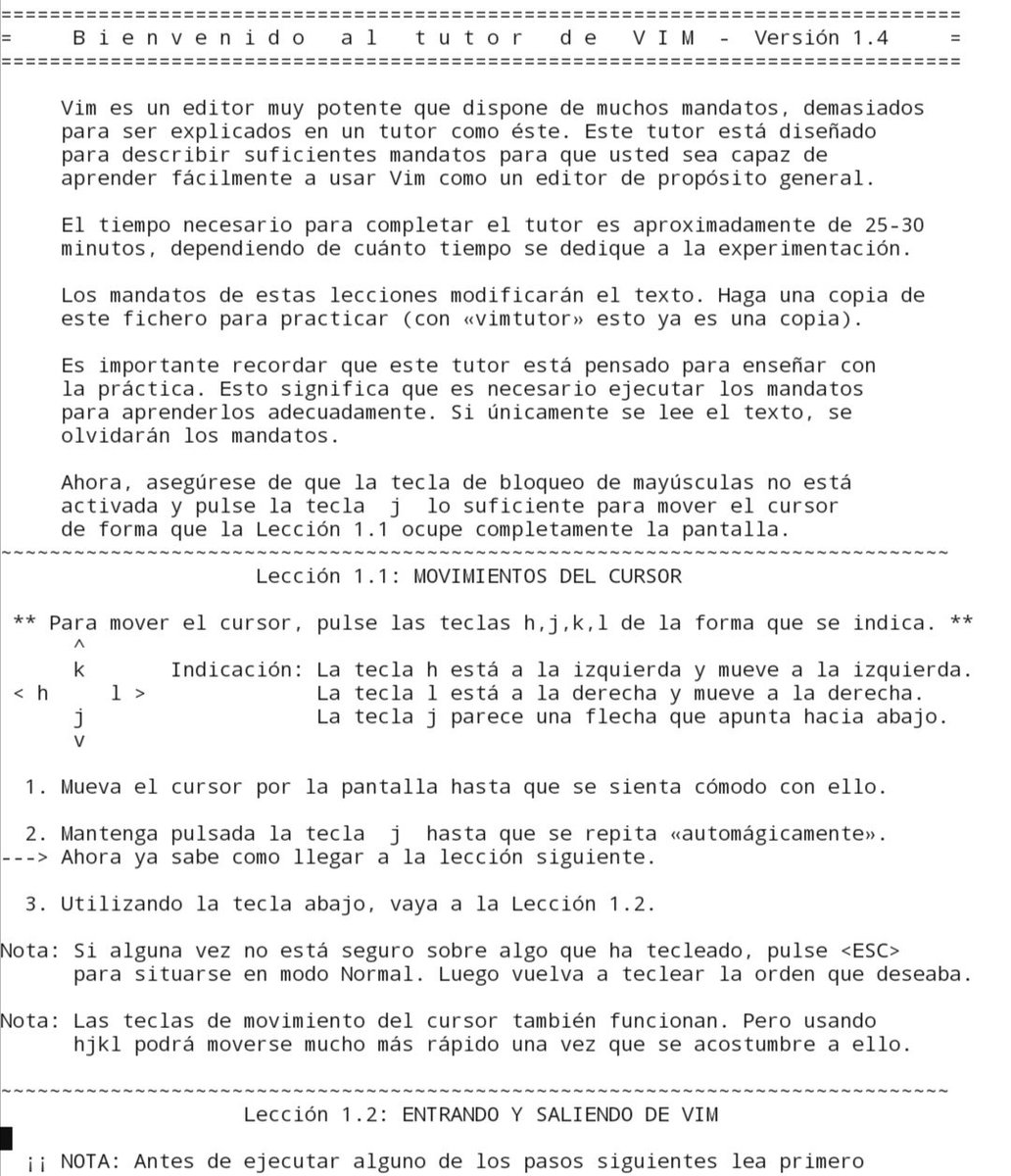 arlukas's tweet image. ¿Quieres aprender #VIM? Puedes empezar probando #vimadventures, vim-adventures.com. Y si has dado el salto a instalarlo, ejecuta #vimtutor en la #terminal para dar los primero pasos.