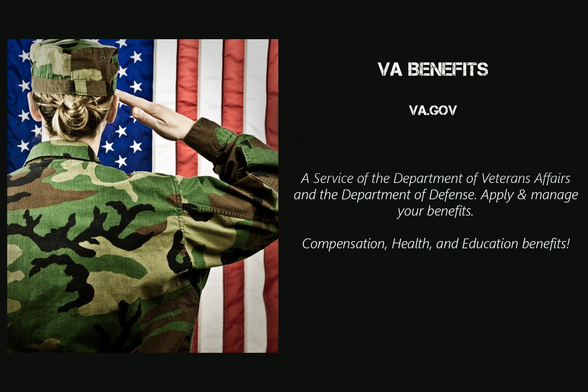 11/ Please don't politicize VA Benefits  http://VA.gov A Service of the Dept of Veteran Affairs and the Department of Defense. Apply & manage your benefits.Compensation, Health, and Education benefits!