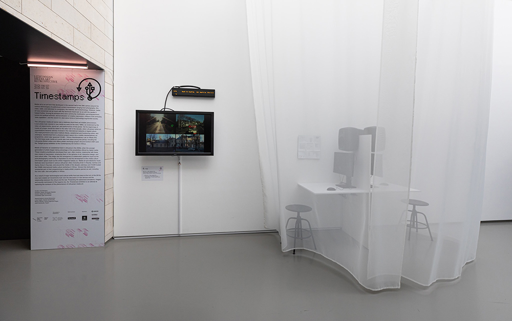 JulijaGoyd's tweet photo. A group show "Timestamps" (Lithuanian media art retrospective) in National Gallery of Art, Vilnius, Lithuania. Curated by Jurij Dobriakov.
https://t.co/cKBtxAk1QM https://t.co/6Ty7VZTCeJ