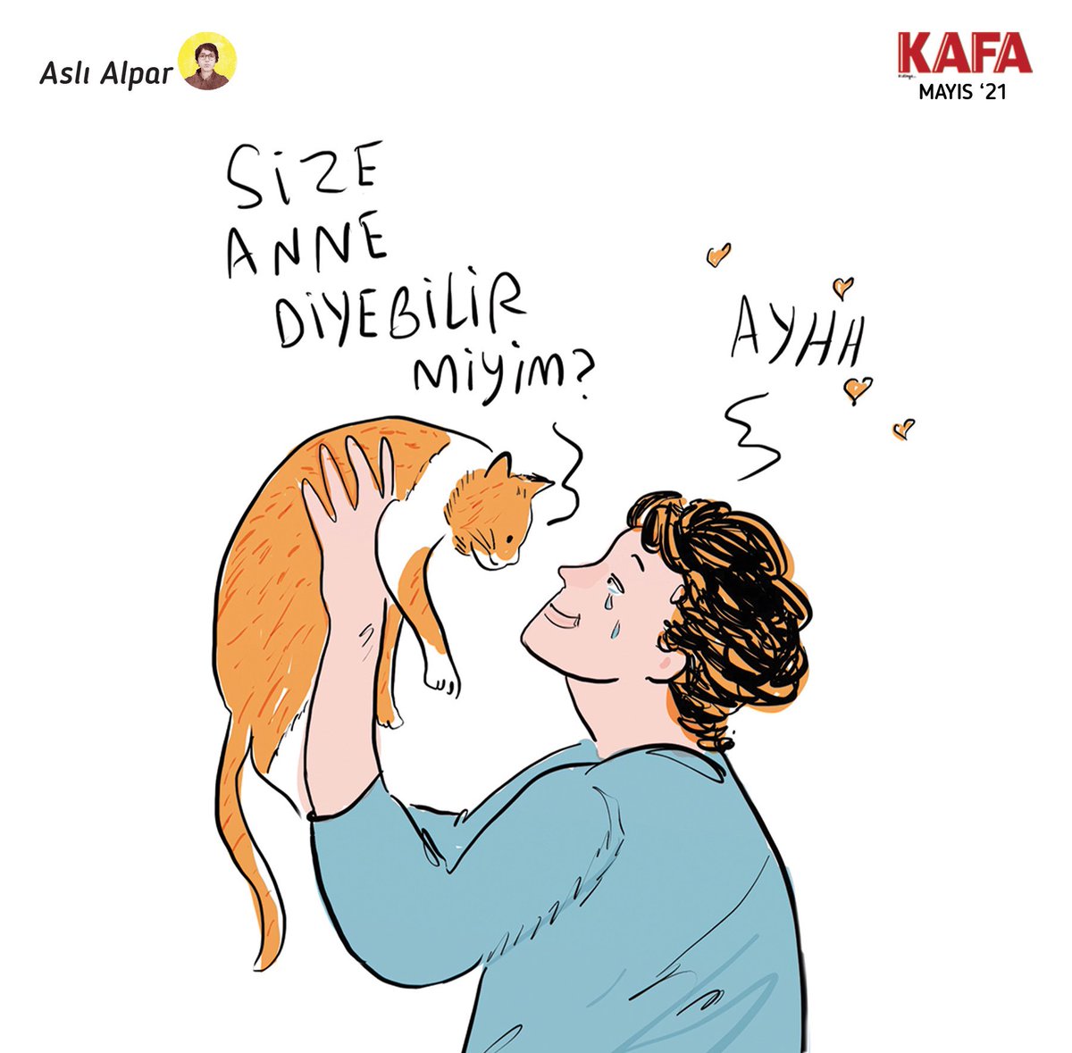 Size ANNE diyebilir miyim? ❤️🐈 #AnnelerGünü 💐 @aslialpar çizdi, #mayıs sayısında