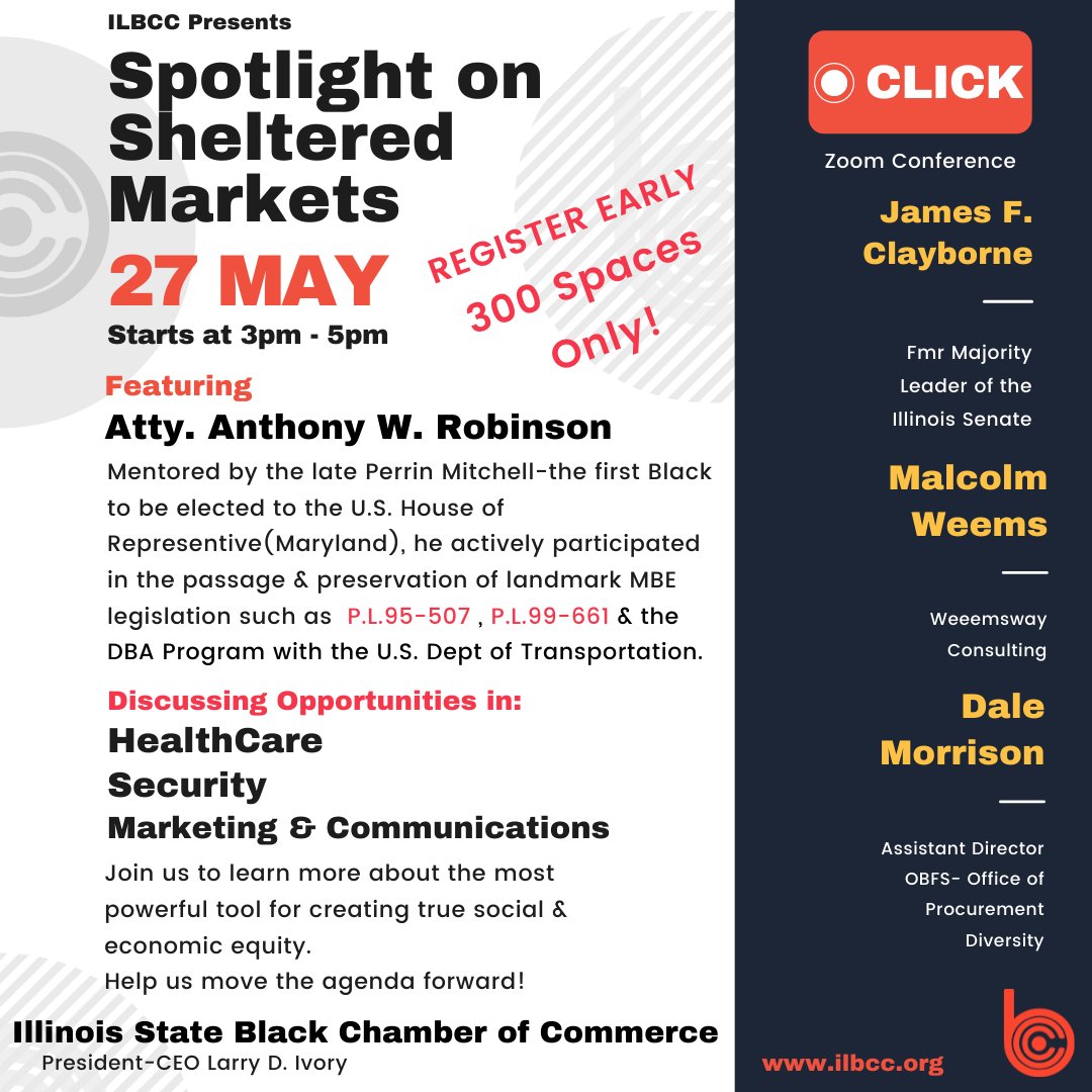 ILStateBCC's tweet image. Join us for the latest Spotlight on Sheltered Markets! conta.cc/3esAGjR