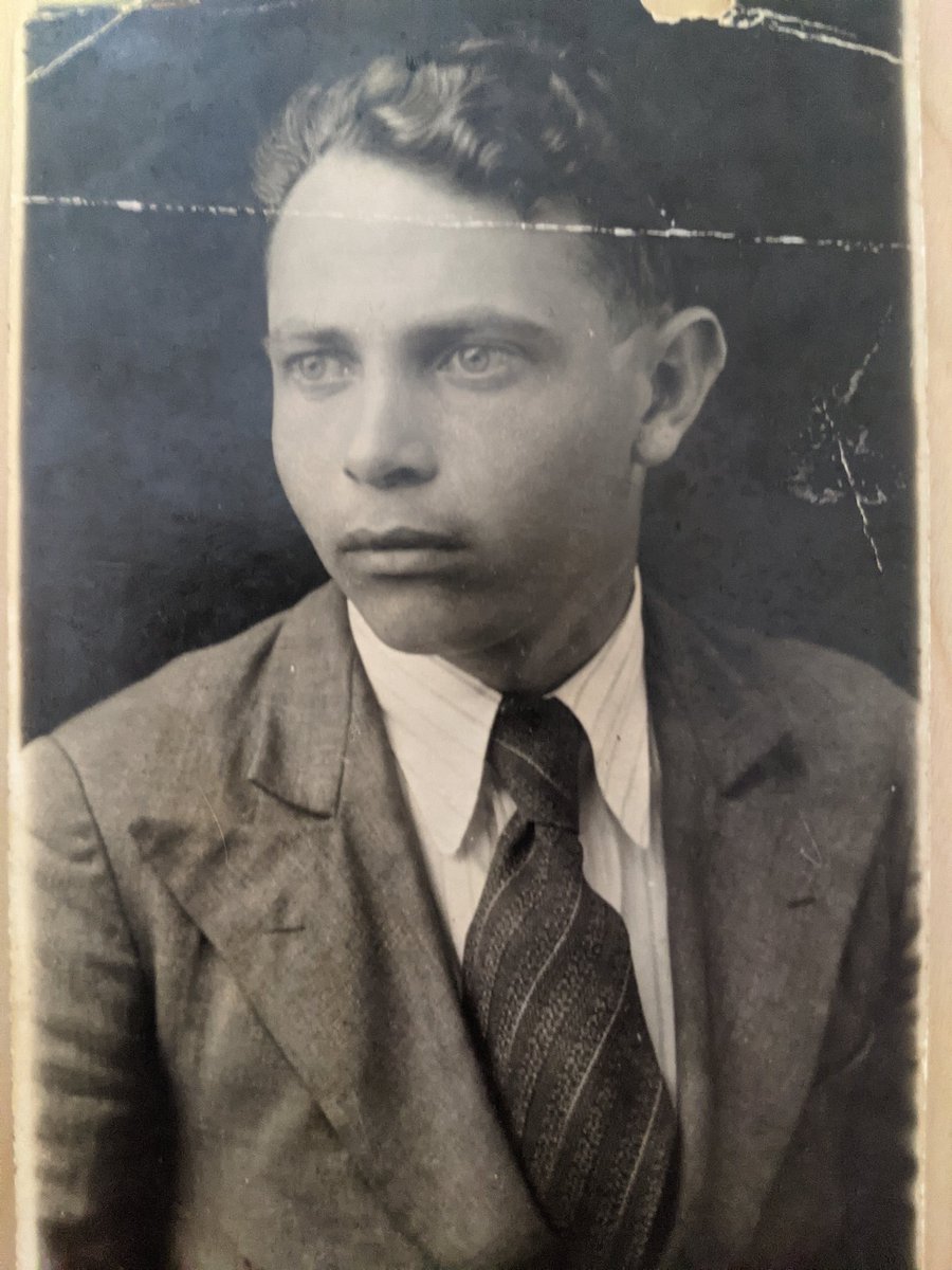 And this is my granduncle, Lev Pokhis, shortly before he was conscripted for his mandatory military service, in 1938. This is the first photo he ever took. He was a village boy, but well-read, educated, dreamy-eyed. He wrote poetry and wanted to be a writer.