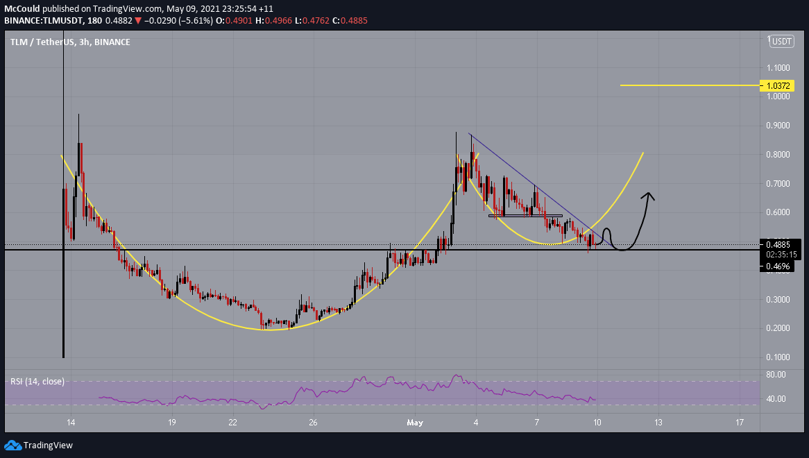 #TLM 0.50 den bir miktar alım yapıldı. Stopsuz işlem yapmayalım. 0.48 stoplu giriniz.Bu piyasada kimse coin beremezken biz buradayız. #doge #DogeDay #elon #Dogecoins #dogecoin #dogetothemoon
