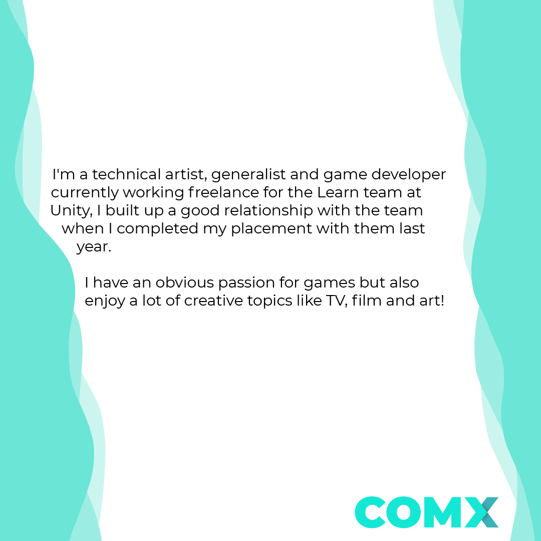 uogct's tweet photo. Check out Jack, one of our third years who’s working hard in his final year, doing both Uni work and working freelance for Unity! Check him and more out on the COMX website! #VirtualCOMX #COMX21 https://t.co/cHZe15jkXa