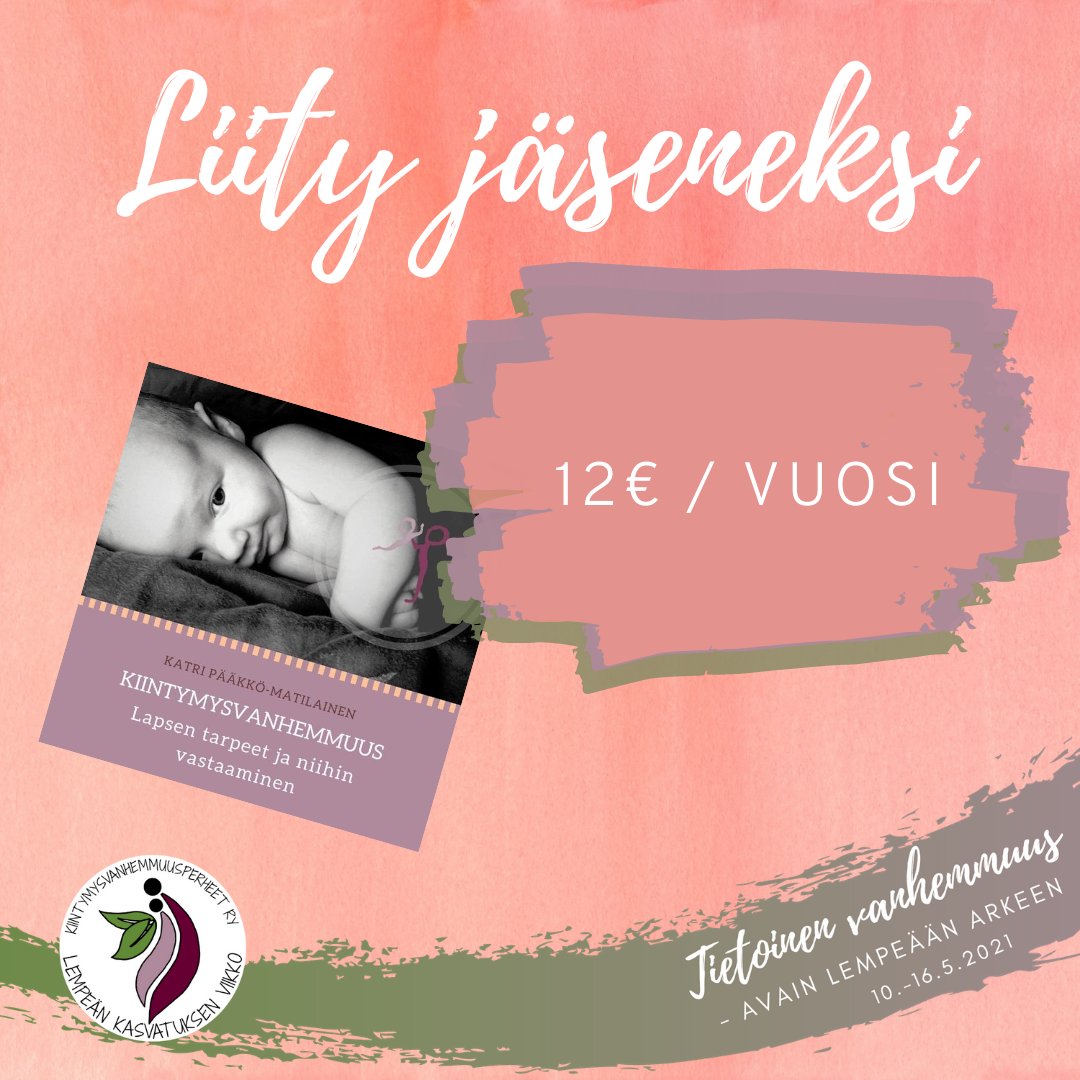 Valtakunnallinen, neljäs Lempeän kasvatuksen viikko on täällä! Teemaviikon kunniaksi KiVa ry:llä on käynnissä erityinen jäsenkampanja. Liity jäseneksi ja saat Kiintymysvanhemmuus-kirjan ja kolme KiVa-korttia lahjaksi. Liity: …mysvanhemmuusperheet.yhdistysavain.fi #lkv2021 #lempeäkasvatus