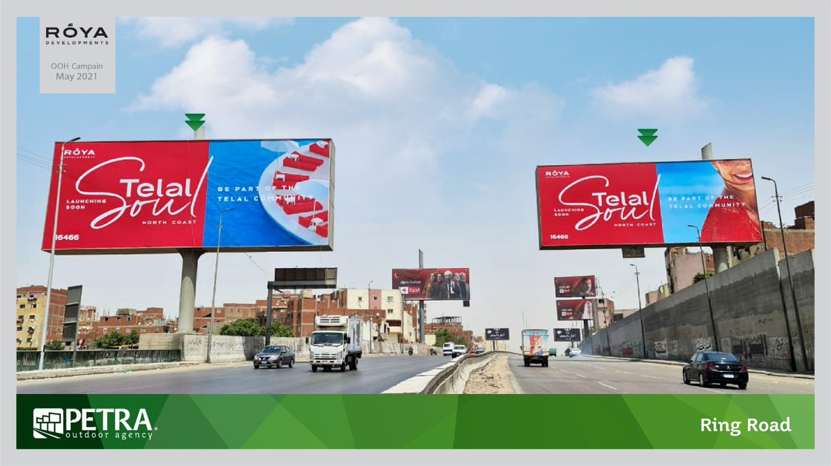 PETRA_OOH's tweet photo. The combination between catchy artwork &amp; a carefully selected #strategic #locations will always be the key to a successful #OOH #campaign. Roya Developments #TelalSoul latest #campaign is a live example for such a combination. 
#petra_outdoor_agency #campaigns_over_decades https://t.co/L1y4K2nsDb