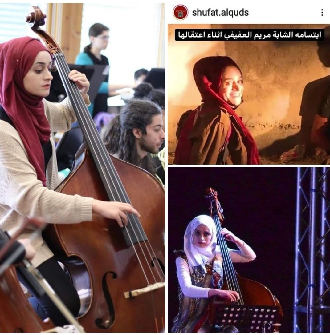 SherenHamedJOR's tweet image. مريم الجميلة الشجاعة، عازفة الكونتراباص في فرقة بنات القدس واوركسترا فلسطين، والتي اعتقلت امس بوحشية غاشمة.
فلسطين بلاد الحضارة والتنوير، وأهلها مبدعون وأصيلون، وشبابها ملهمون ومبادرون...رسموا صورة حقيقية عن مواهبهم وقدراتهم واصالتهم وثباتهم في محنة #الشيخ_جراح
لا يكسرهم الظلم